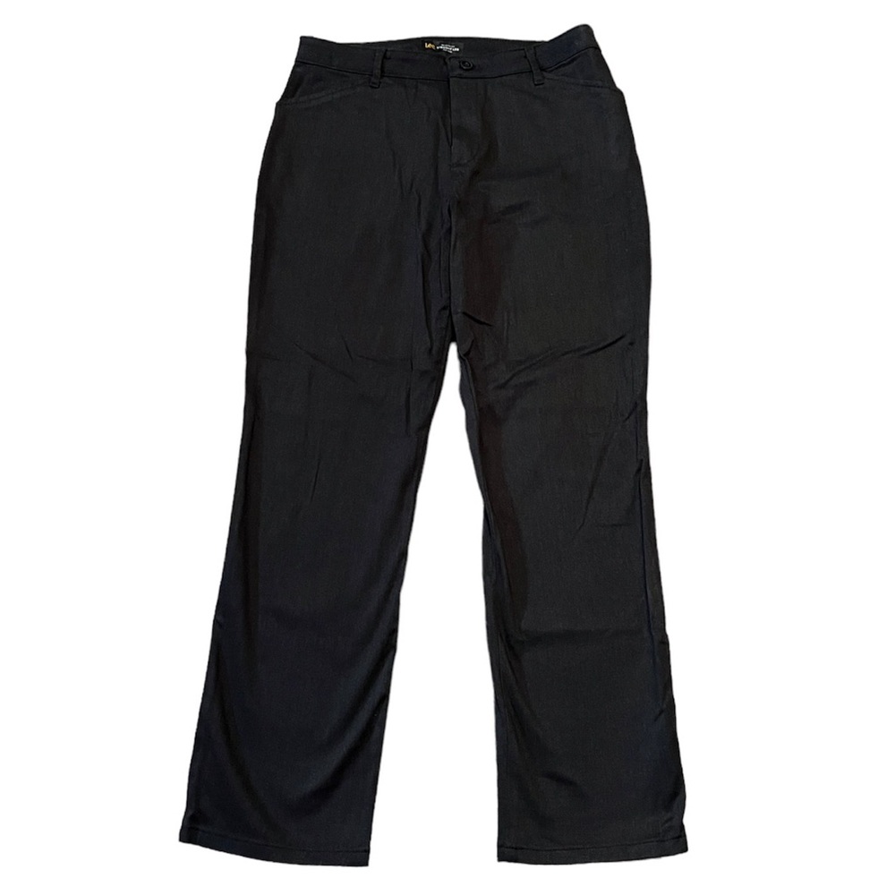 Lee Straight Leg Relaxed Fit Mid Rise dark gray slacks Size 10 Short